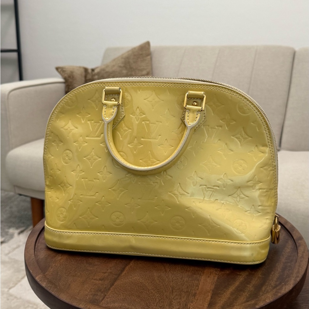 Louis Vuitton Yellow Patent Alma PM